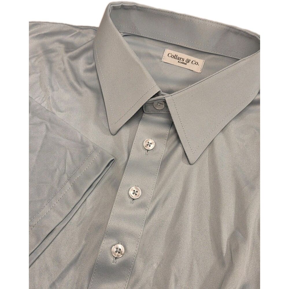 NWOT Collars & Co Men’s XL English Spread Collar Polo Shirt – Light Blue Solid